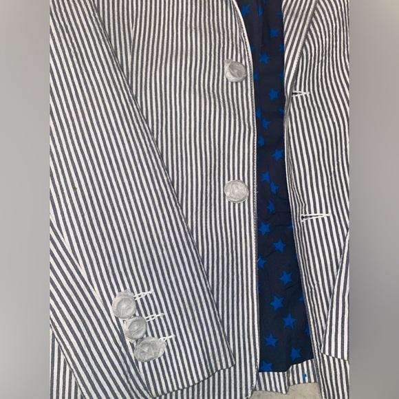 Mini Boden Boys Seer Sucker Blazer New 11/12 - Picture 2 of 4